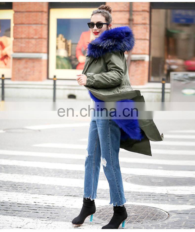 2016 Fashion Chinese Military Great Coat / Hot Sale Parka with Big Raccoon Fur Trim Hood