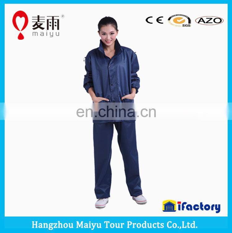 durable adult waterproof plastic pant blue rain jackets