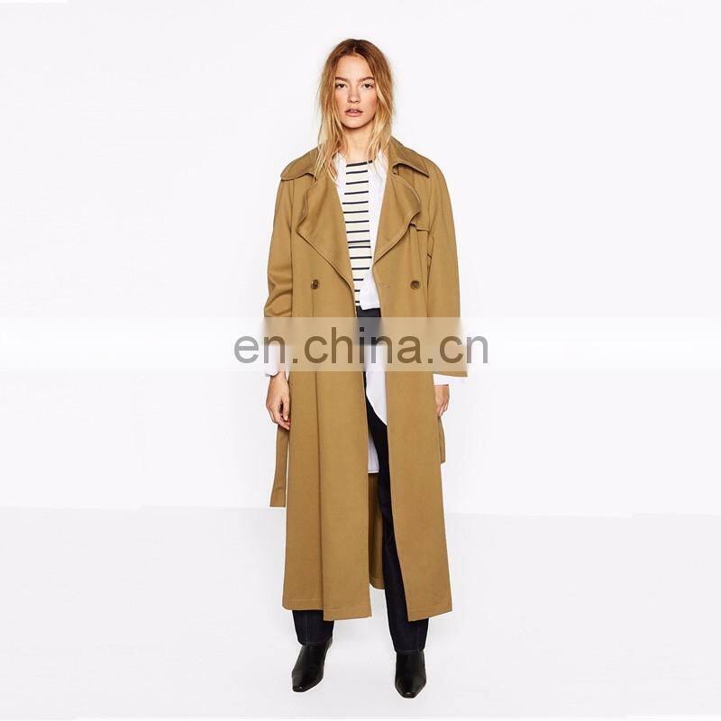 Wholesale fashion oversized camel color ladies maxi coats