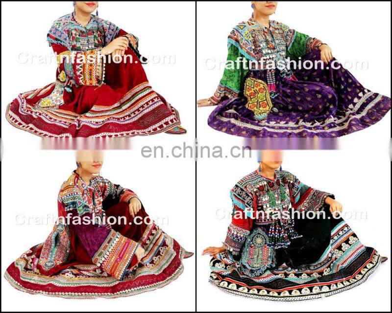Belly Dance Costume 1960s Ethnic Statement Necklace Vintage Style Kuchi Necklace - Afghan Bib Tribal Jhummer Necklace set