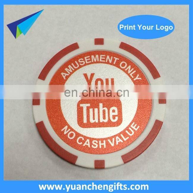 Popular poker chip golf ball markers/coin for golf hat clip