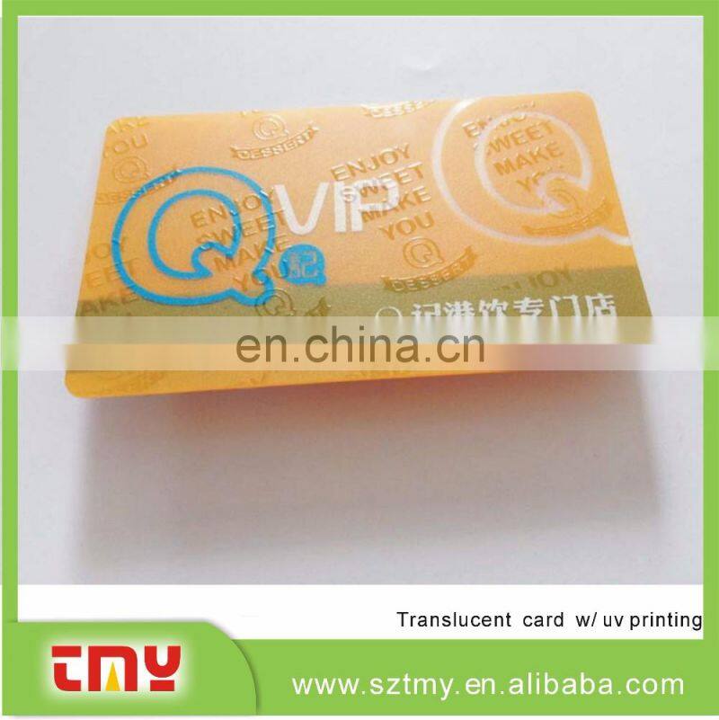 Transperent UV printing plastic PVC Business Card