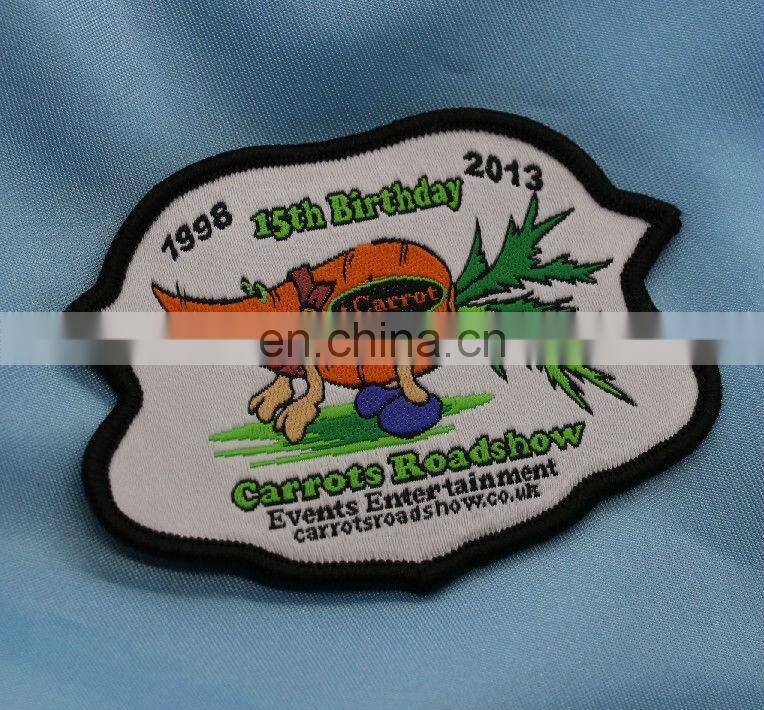 round shape hot melt adhesive national girlguiding woven badge for clothing