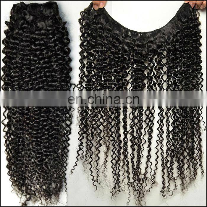 hand tied weft kinky curly hair tight weft without shedding