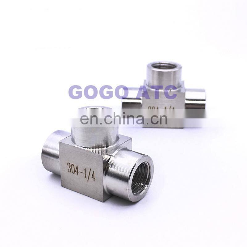High quality Quick coupler ZG 1/2'' female thread stainless steel 304 sanitary three 3 way T type high pressure connect tubing f
