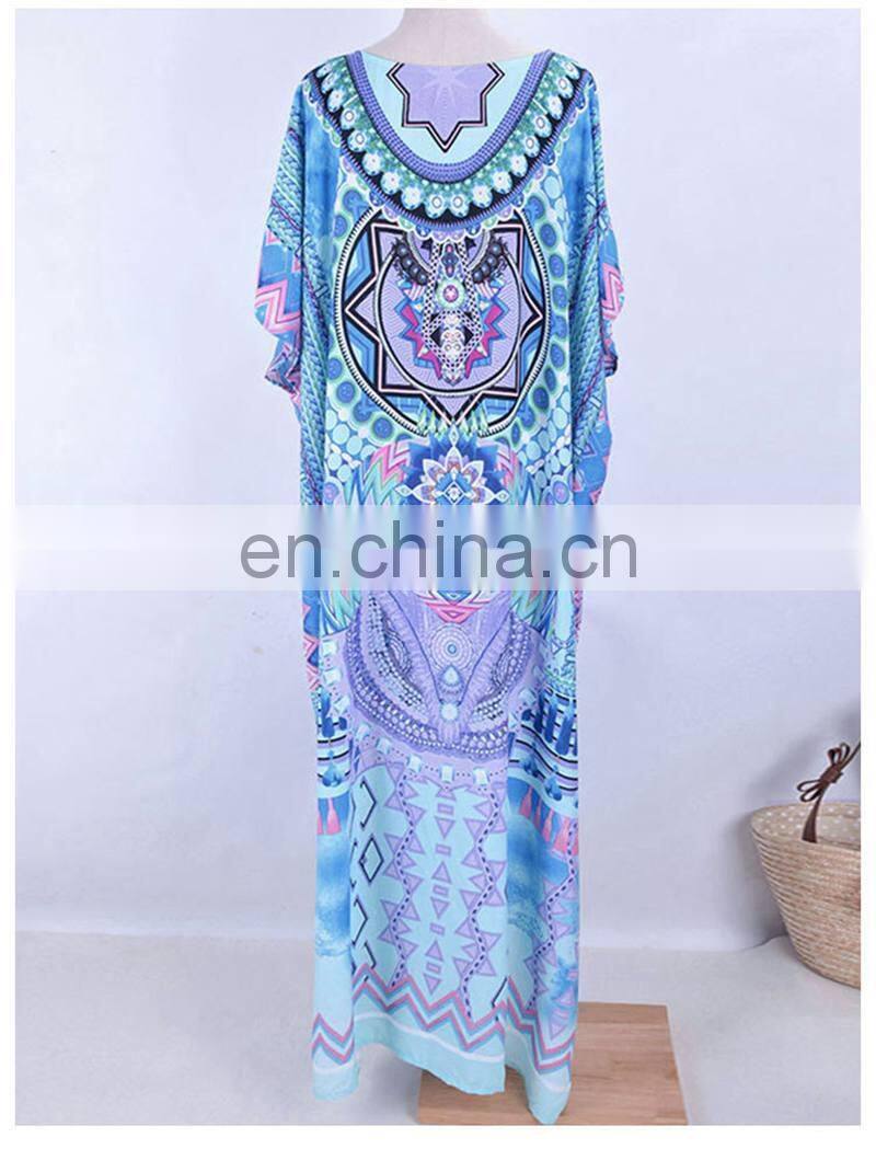 New Cotton Swimsuit cover up Print Plus size Beach Cover up Robe de Plage Beach wear 2019 Vestido Playa kaftan Beach Tunic Pareo