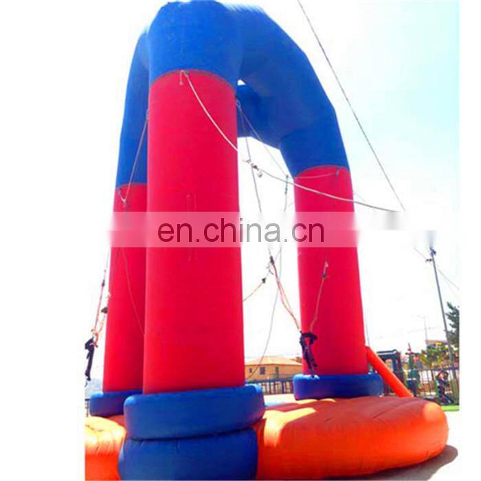 Commercial movable air frame post inflatable bungee jump for sport parks