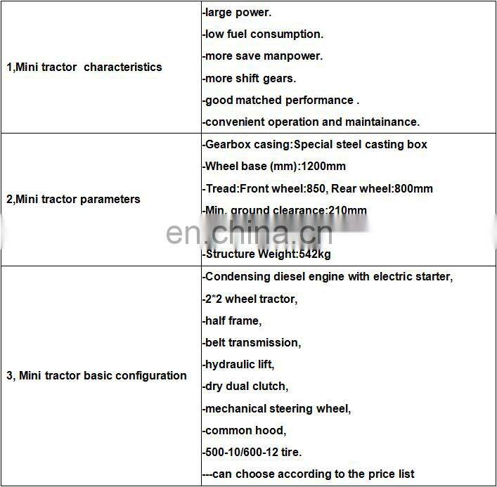 Cheap price 18hp mini tractor / small farm machine for hot sale