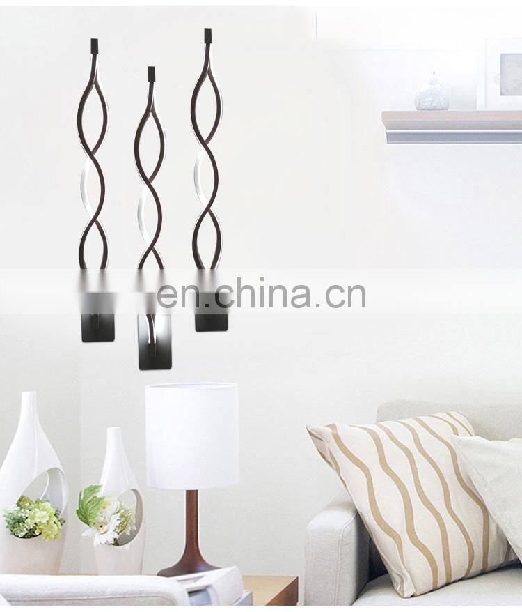 Modern minimalist l creative LED aluminum wave wall lights decorative led wall light for bedroom aisle