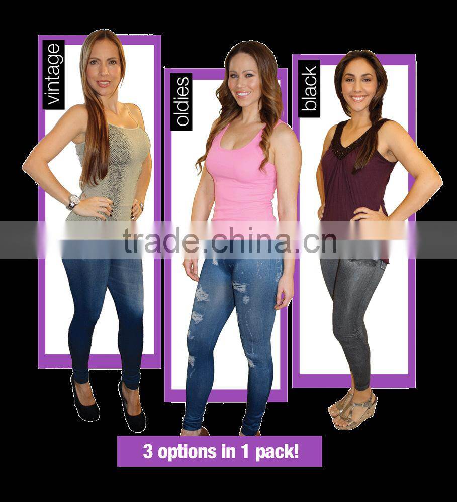 Wholesale As Seen On TV Women Fashion Print Slim Jeggings