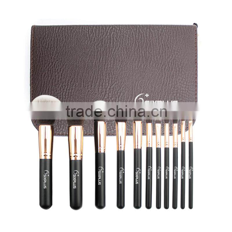 Golden Brush Custom Logo Makeup Cosmetics Brush Set 11 Pieces