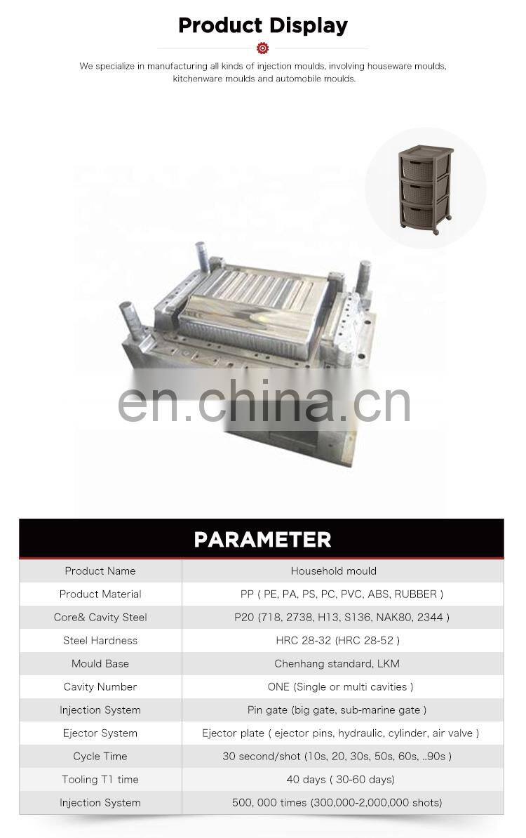 Custom design high quality plastic drawer injection mold making