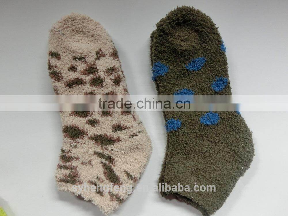 Winter printed cotton velvet room socks