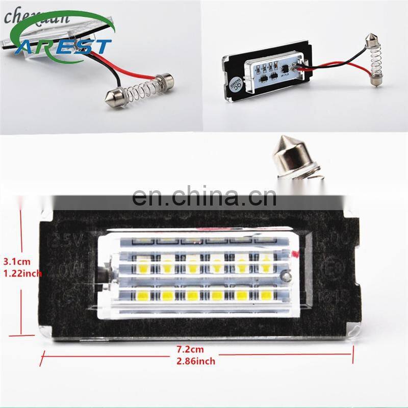 Carest 2Pcs 12V ABS18 Smd-3528 White 6000K Led License Plate Lights Car Plate Lamps For BMW MINI Cooper R56 R57 R58 R59