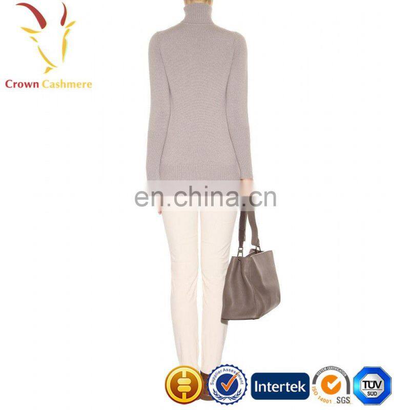 Light Pink Cashmere Knitwear Womens Sweater Top