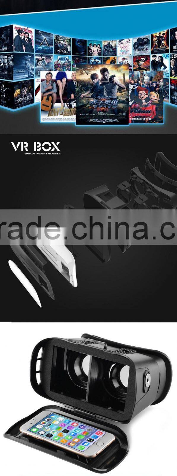 New Technology VR Box 2.0 Generation Distance HD Optical Resin Lens VR Box 3D Glasses for Smart Mobile Phone