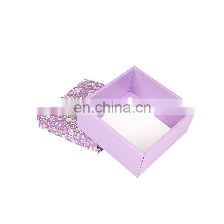 Elegant Purple 350g Cardboard Paper Box Customized Logo Foldable Box for Birthday Gift Box