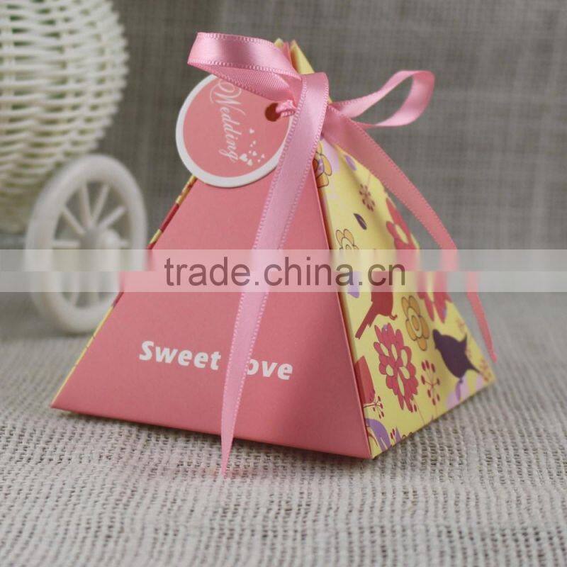 2016 Various Colors Creative Triangle Assembly Wedding Candy Box