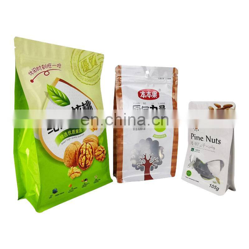 Custom Printed Stand Up Aluminum Foil Pouch For Packaging Snack And Nuts With Zipper