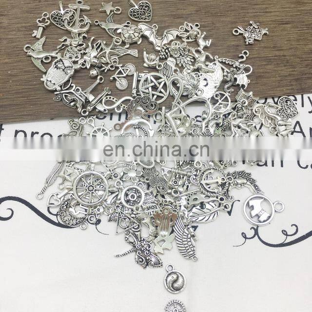 Vintage Mixed 100pcs Metal Charms Beads Handmade DIY Bracelet Pendant Necklace Jewelry Making Findings