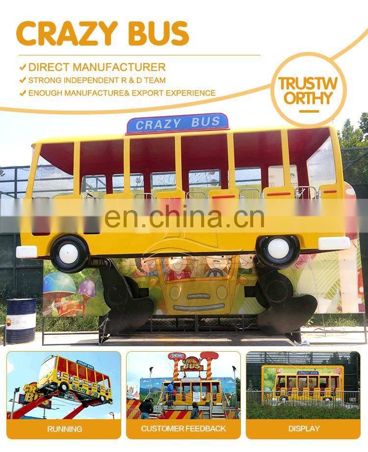 new design popular amusement crazy bus game, super fun thrill miami rides