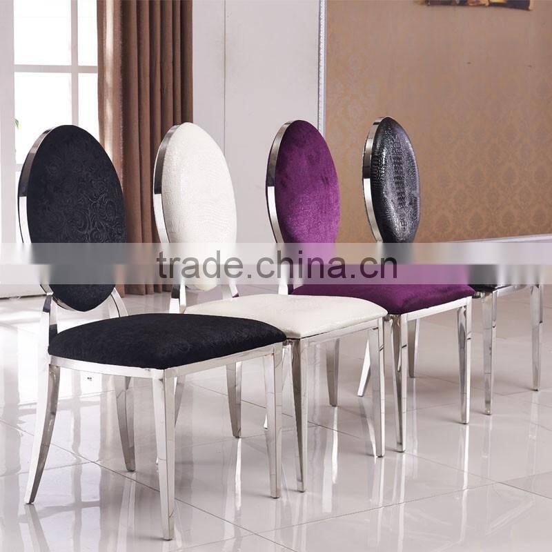 crocodile Round back chair with stainless steel frame