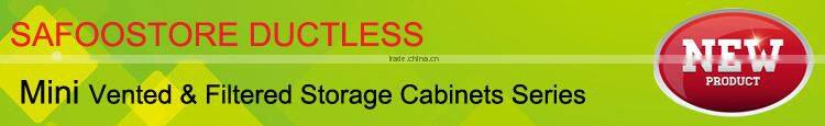Arcylic sliding door vented filtration Small storage cabinet with leg support