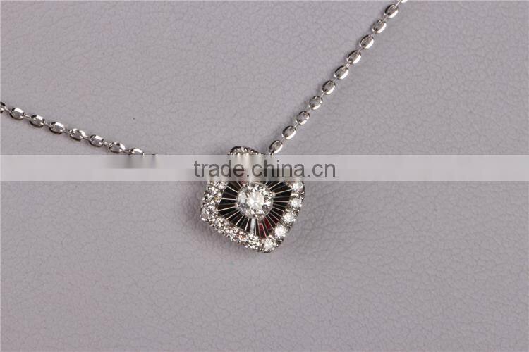 Factory handdcrafted custom sparkle design silverengagement necklace set