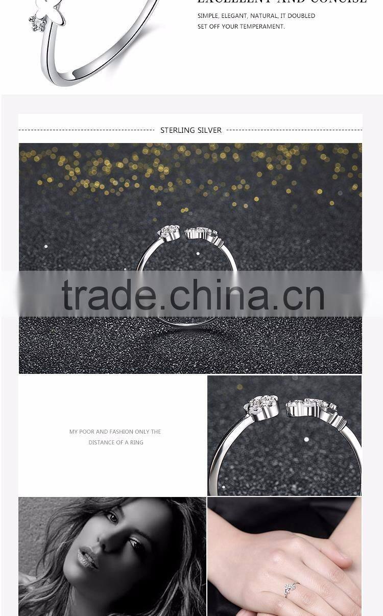 Simple sterling silver open rings for women