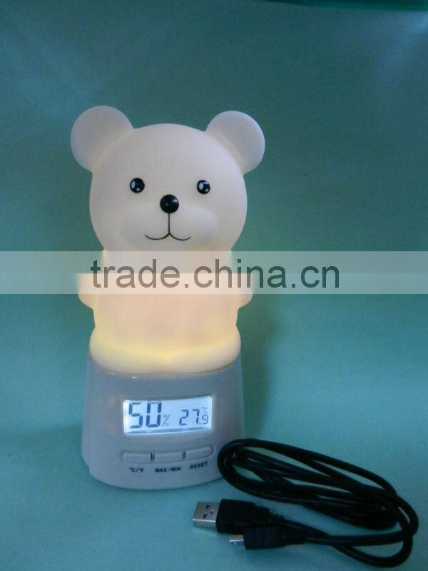 Rechargeable Night Light with thermometer and humiditor and clock