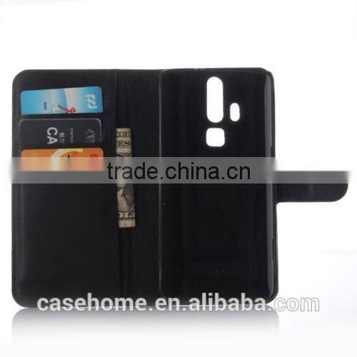 Litchi pattern Leather wallet flip stand pouch Cover Case For ZTE Axon Elite