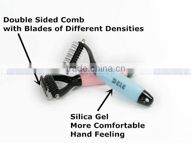 Double-sided DeShedding Tool For Small, Medium & Large Dogs/Cats With Short to Long Hair