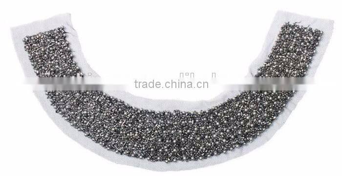 Factory Wholesale Customize Handmade Glass Beaded Metallic Color False Collar neck designs for garments accessories