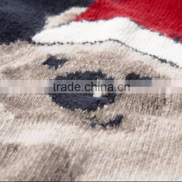 Lady winter knitting wear o-neck jacquard christmas sweater pullover