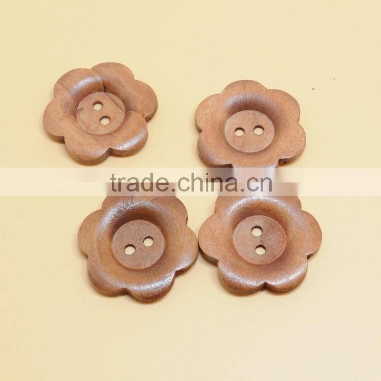 Sedex Audited Factory 2 Pillar sunflower Shape Wooden Button
