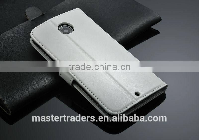 Original Fashion 64 Grain Stand Holder Wallet Flip PU Leather Case For Motorola Google 6 MT-3101