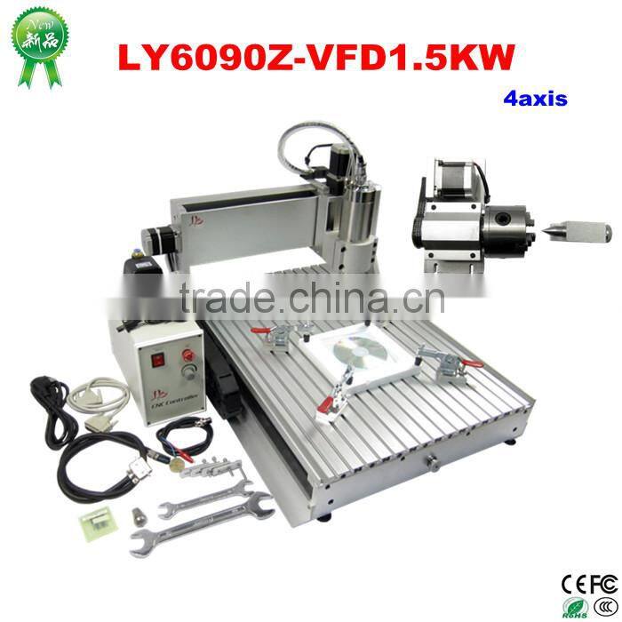 China hot-sale rotary axies 6090 4 axis cnc router with 1.5kw spindle for assembled & tested well