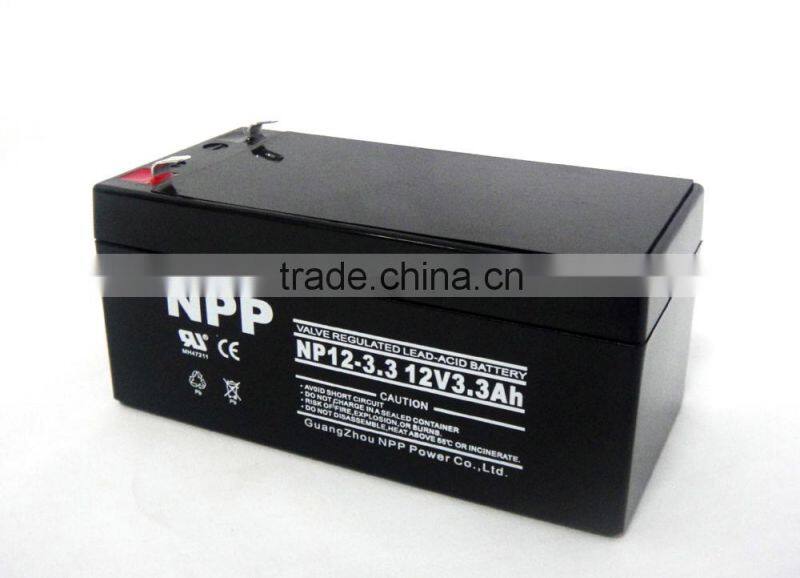 lead acid batteries 12v3.3ah for UPS/inverter/scooter
