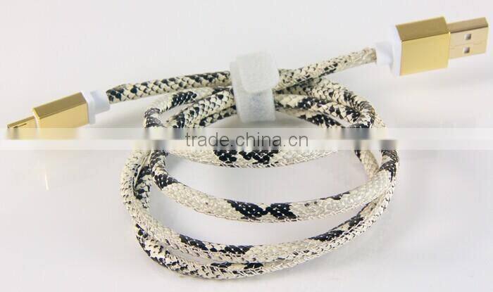 hot sale 30CM/1M 2015 wholesale colorful leather cable micro usb cable for Andriod Mobile Phone