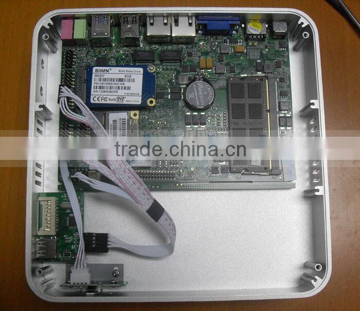 Fanless Mini PC Embedded Linux Openelec XBMC with Intel Celeron 1037U Dual Lan Port Car PC Windows 8 Industrial Vehicle PC