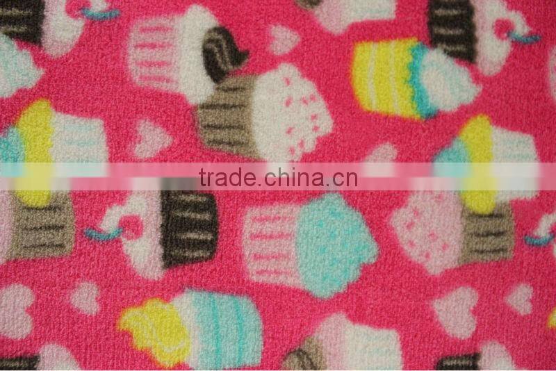 printed coral fleece