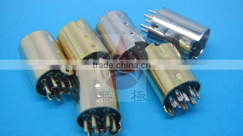 nickel plated/ gold plated 8 pin mini din connector male