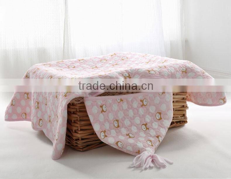 Baby Blanket Toddlers Scuba Knitting Fabric Wraps Blanket Cartoon Animal Design Air Layer Shawl
