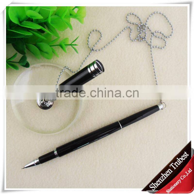 desk pen with chain, table ballpoint pen, stand pen for hotel