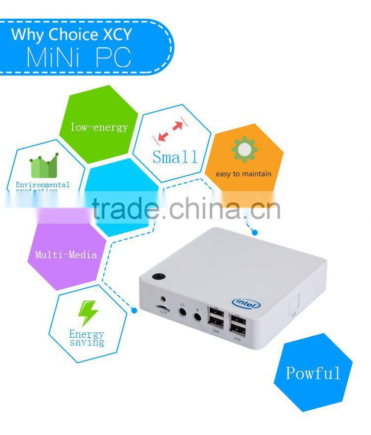 XCY FANLESS EMBEDDED COMPUTER INTEL ATOM Z3735F WITH 2G RAM 32G SSD HTPC NO HEAT LESS HEAT COMPUTER