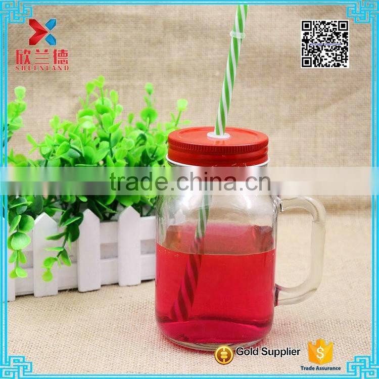 600ml clear glass mason jars glass containers for food storage with handle
