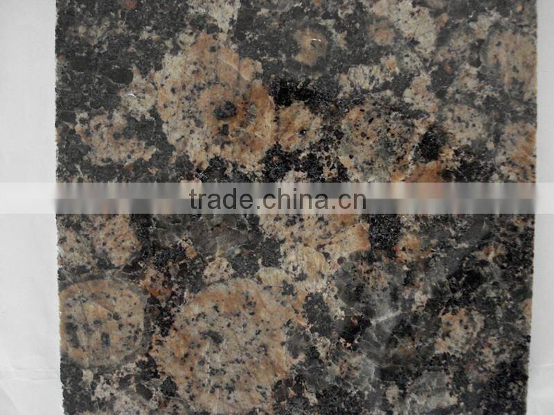 brown granite countertop, vanitity, stairs tiles