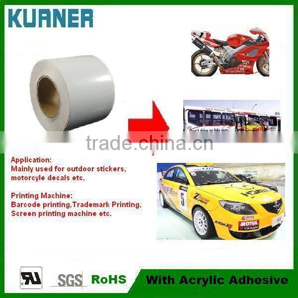 Self adhesive metalized pvc film for printing