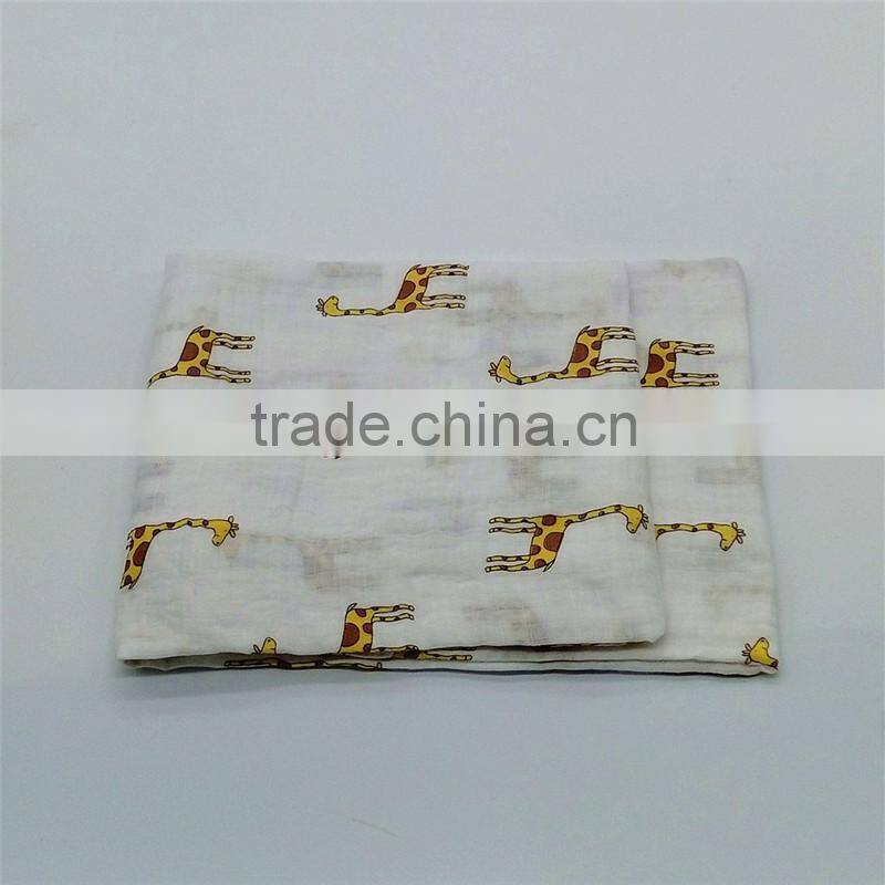 120x120cm 100% cotton organic muslin swaddle blanket for baby