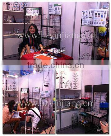 new design round style single wine bottle holder metal with handle